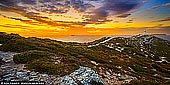 landscapes stock photography | Sunrise at Cape Spencer, Yorke Peninsula, South Australia (SA), Australia, Image ID AU-CAPE-SPENCER-0002. The short and easy walk to the Cape Spencer Lighthouse takes in spectacular views of the offshore islands. The lighthouse not only provides safe passage for vessels today, but also offers an insight into the past. A visit to Cape Spencer gives you the opportunity to learn about the area's maritime heritage by reading the maritime signs at the lighthouse itself. The walk also provides a unique opportunity to view the rugged cliff lines along the southern coast of Innes National Park. The Cape Spencer lighthouse is an automatic beacon which was commissioned in 1950 and upgraded to a cement lighthouse in 1970. It stands 78 metres above sea level and can be seen for 23 nautical miles. Cape Spencer overlooks Althorpe Island and, on a clear day, it is possible to see Kangaroo Island on the horizon.