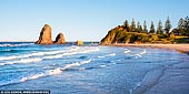 landscapes stock photography | Sunset at Glasshouse Rocks, Narooma, Eurobodalla, South Coast, NSW, Australia, Image ID AU-NAROOMA-GLASSHOUSE-ROCKS-0001. Surf Beach in Narooma has amazing site of ancient geological significance and beauty at the southern end of the sandy beach - the imposing Glasshouse Rocks; a photographers dream and recognised by the Geological Society of Australia as dating between 510 and 440 million years old. They are possibly the most photographed rocks along the Eurobodalla coastline rivalling the 12 Apostles.