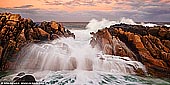 landscapes stock photography | Wyadup Rocks at Sunrise, Dunsborough, South-West Coast, Western Australia, Australia, Image ID AU-WA-WYADUP-ROCKS-0001. Wyadup Rocks are granite headland south of Yallingup in South-West of Western Australia. It is a popular fishing spot and an amazing beach. It is also a great place along the Margaret River coast just to admire the views of crashing waves and watch the sunset.