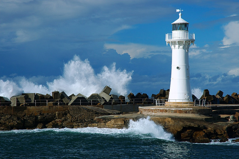 The Wollongong Breakwater Lighthouse, The Lighthouse at Wollongong Harbour, Wollongong, NSW, Australia