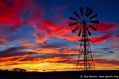 landscapes stock photography | Windmill at Sunset, Tibooburra, New South Wales (NSW), Australia, Image ID AU-NSW-WINDMILL-SUNSET-0001. Magnificent photo of the dramatic clouds highlighted by sunset over windmill near Tibooburra, NSW.
