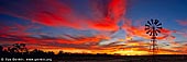 landscapes stock photography | Windmill at Sunset, Tibooburra, New South Wales (NSW), Australia, Image ID AU-NSW-WINDMILL-SUNSET-0002. Panoramic image of the fascinating cloud formation at sunset over windmill near Tibooburra in NSW, Australia.