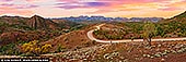 landscapes stock photography | Bunyeroo Valley and Razorback Lookout at Sunset, Flinders Ranges, SA, Australia, Image ID AU-SA-FLINDERS-0001. When driving along the scenic Bunyeroo Valley road in the Flinders Ranges, SA, Australia, stop at the Razorback lookout. The views over the valley to the surrounding ranges are gorgeous. The valley and the Razorback are absolutely magnificent at sunrise or sunset.