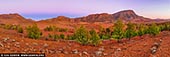 landscapes stock photography | Brachina Gorge at Dawn, Ikara-Flinders Ranges National Park, SA, Australia, Image ID AU-SA-FLINDERS-0022. Brachina Gorge is one of the Flinders Ranges National Park's most popular and spectacular tourist attractions. The gorge is an important refuge for the Yellow Footed Rock Wallaby as well as many species of birds and reptiles. The Brachina Gorge Geological Trail is a 20 kilometre self-guided trail that passes through 130 million years of earth history. Trail signage provides an insight into past climates, the formation of the ranges and the evolution of early life forms. The trail is best travelled from east to west. Start at the Brachina Gorge/Blinman Road junction.