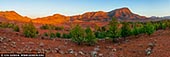 landscapes stock photography | Sunrise at Brachina Gorge, Ikara-Flinders Ranges National Park, SA, Australia, Image ID AU-SA-FLINDERS-0027. Brachina Gorge is one of the Flinders Ranges National Park's most popular and spectacular tourist attractions. The gorge is an important refuge for the Yellow Footed Rock Wallaby as well as many species of birds and reptiles. The Brachina Gorge Geological Trail is a 20 kilometre self-guided trail that passes through 130 million years of earth history. Trail signage provides an insight into past climates, the formation of the ranges and the evolution of early life forms. The trail is best travelled from east to west, commencing at the Brachina Gorge/Blinman Road junction. A geological map and more detailed information on the Brachina Gorge Geological Trail are available from the Wilpena Pound Visitor Centre.