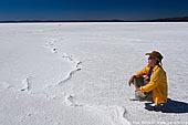 landscapes stock photography | Woman is Observing the Lake Gairdner, Gawler Ranges, South Australia (SA), Australia, Image ID AU-SA-LAKE-GAIRDNER-0011. 