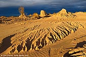 landscapes stock photography | The Walls of China at Sunset, Mungo National Park, NSW, Australia, Image ID AU-MUNGO-0014. Last rays of sunset highlighted sand formations called the Walls of China (Lunette) in Mungo National Park, NSW, Australia.