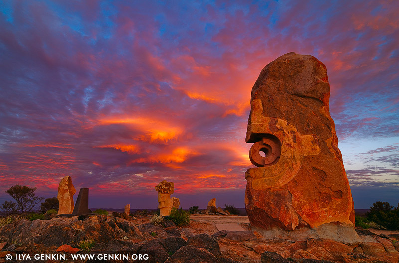 landscapes stock photography | Broken Hill Sculpture Symposium at Sunset, Broken Hill, NSW, Australia, Image ID AU-BROKEN-HILL-0011