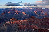 landscapes stock photography | Sunset at Mather Point, South Rim, Grand Canyon, Arizona, USA, Image ID GRAND-CANYON-ARIZONA-US-0003. The clouds light up a few minutes after sunset over the Grand Canyon as viewed from the Mather Point on the South Rim of the Grand Canyon in Arizona, USA.