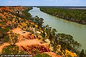 landscapes stock photography | Murray River Near Heading's Cliff, Renmark Paringa District, Riverland, South Australia, Australia, Image ID AU-MURRAY-RIVER-0005. Murtho Forest and Heading Cliffs located just 15km north from Paringa and are well worth exploring. Murtho Forest Landing has a parking area and a place for launching boats. It is surrounded by gum trees and willows and is peaceful and attractive. There is also an excellent view from Heading Cliffs, on the way to Murtho Landing, which is recognised as one of the finest vantage points on the shores of the river around this section. It offers excellent views of the cliffs on the Murray River from the lookout tower. To reach this lookout tower travel 15 Kilometres from Paringa on the Murtho Road.