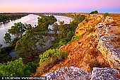 landscapes stock photography | Murray River Cliffs at Dawn, Big Bend, Murray River, South Australia, Australia, Image ID AU-MURRAY-RIVER-0007. Photographing the Murray river cliffs at sunset is one of the 'must do' things while you are travelling in Riverland or along the Murray River. Capture the colours of red ochre cliffs as the spring sun sets on the Murray River.