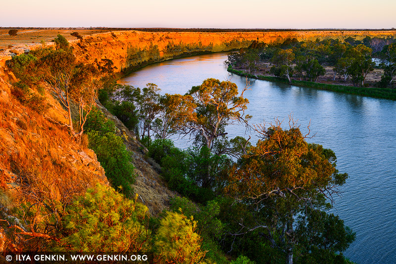 landscapes stock photography | Big Bend at Sunset, Murray River, South Australia, Australia, Image ID AU-MURRAY-RIVER-0009