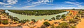 landscapes stock photography | Murray River Panorama Near Heading's Cliff, Renmark Paringa District, Riverland, South Australia, Australia, Image ID AU-MURRAY-RIVER-0010. At a Heading's Cliffs lookout near Renmark in South Australia you can admire the marvellous Murray River view and magnificent Golden Limestone Cliffs, and rest at the camping area developed in the Murtho Forest Reserve. It's situated along the Paringa-Murtho Road, about 15 or so kilometres north east of Renmark. It's easy to find - head to Renmark and turn right towards Paringa. Cross the Paringa bridge, enter the township of Paringa and almost immediately you'll see a sign 'Murtho' indicating left.  Keep following this road and you'll see a sign 'Murtho Forest' on the left. A sealed road leads to the entrance of the reserve and then it's a reasonably well maintained dirt road down the hill and into the reserve proper.
