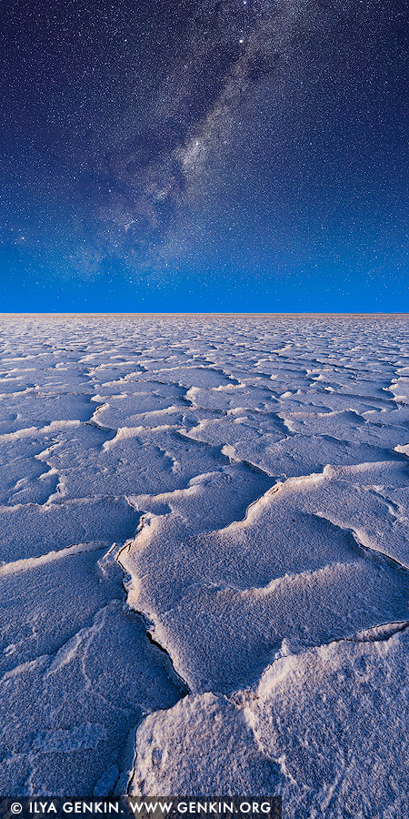 stock photography | Panorama of Milky Way Galaxy Rising Above Lake Eyre, Kati Thanda - Lake Eyre National Park, South Australia (SA), Australia, Image ID MILKY-WAY-LAKE-EYRE-0001