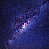 zpostsinstagram stock photography | The Milky Way Galaxy in Southern Sky, Photographed on Sydney's Northern Beaches, Sydney, NSW, Australia, Image ID INSTAGRAM-9996. The Milky Way is the galaxy that contains our Solar System. Its name 'milky' is derived from its appearance as a dim glowing band arching across the night sky whose individual stars cannot be distinguished by the naked eye. The term 'Milky Way' is a translation of the Latin 'via lactea', from the Greek 'milky circle'. The center of the Galaxy lies in the direction of the constellation Sagittarius; it is here that the Milky Way is brightest.