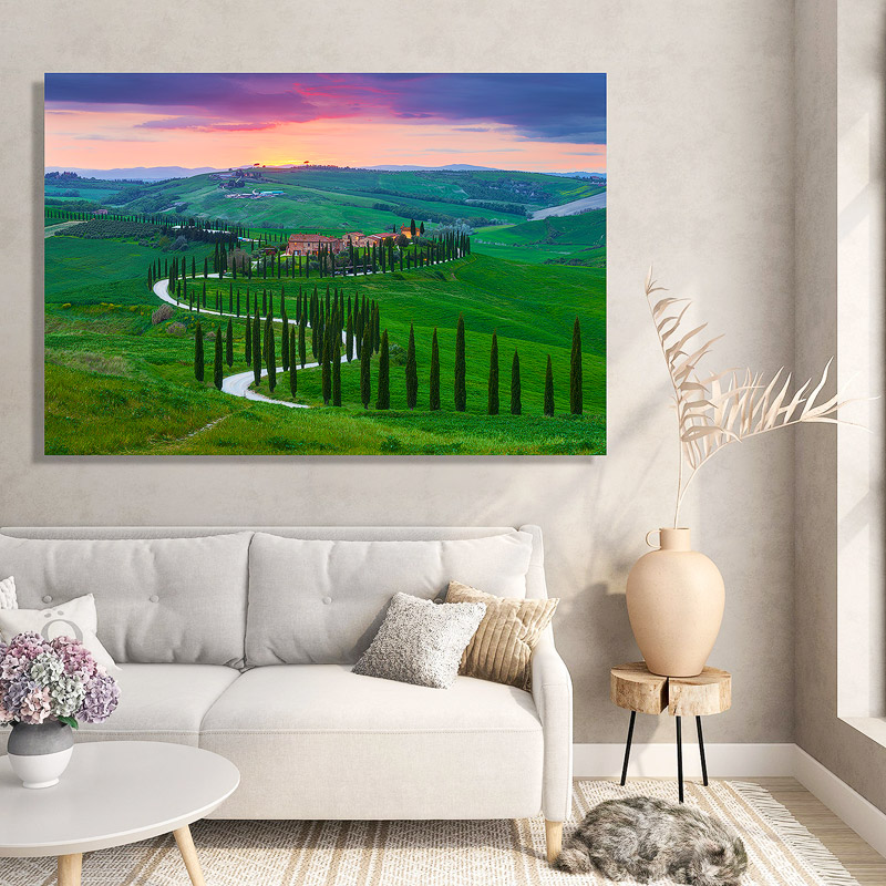 Living Room With Tuscany Fine Art Photography Luxury Home - seasonal wall art rotation for home interiors