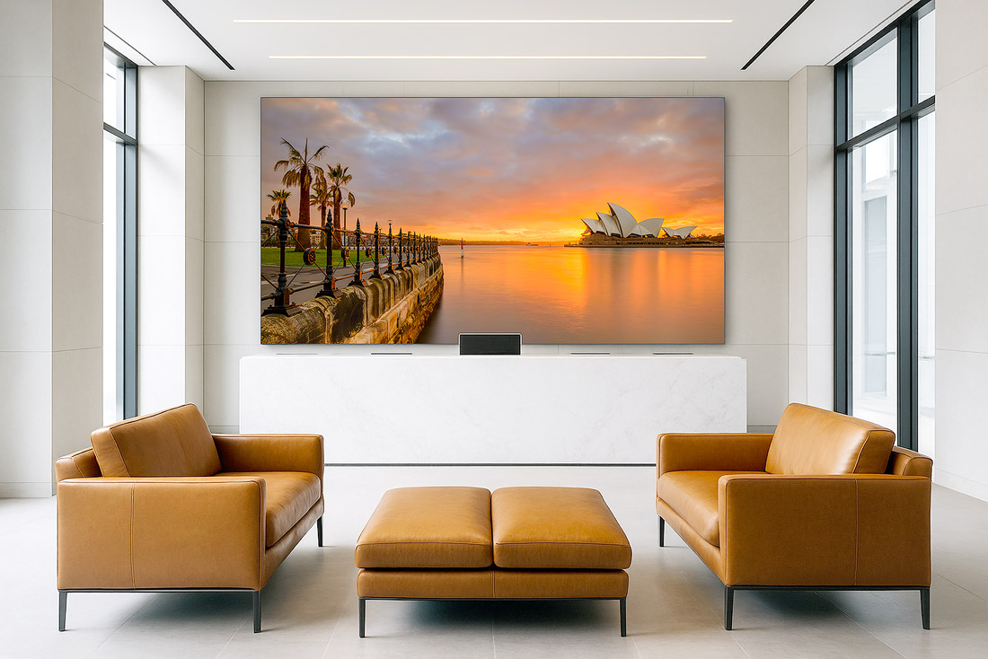 First impressions matter - a striking artwork in the reception area sets the tone for your entire workspace.
