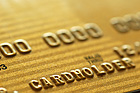 Gold Credit Card. Closeup.