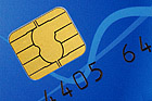 Credit Card With Chip. Closeup.