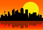 Vector Image of Sydney City Silhouette at Dawn