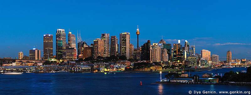 Sydney City at Dusk, View from Balls Head, Sydney, New South Wales, Australia